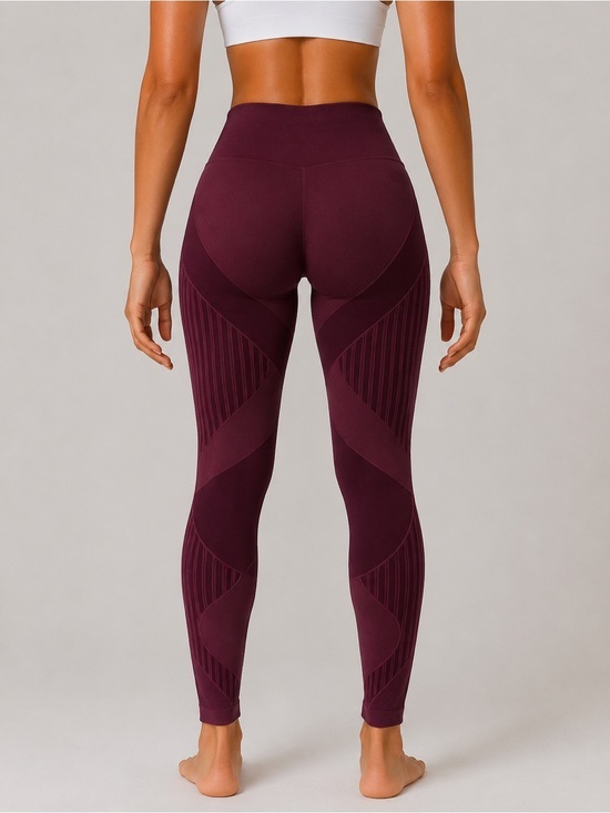 Pants - Seamless High-Rise Sculpting Leggings - Burgundy